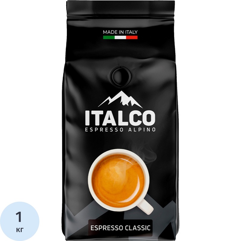 Изображение товара Кофе в зёрнах Italco Espresso Classic 1 кг вакуумная упаковка
