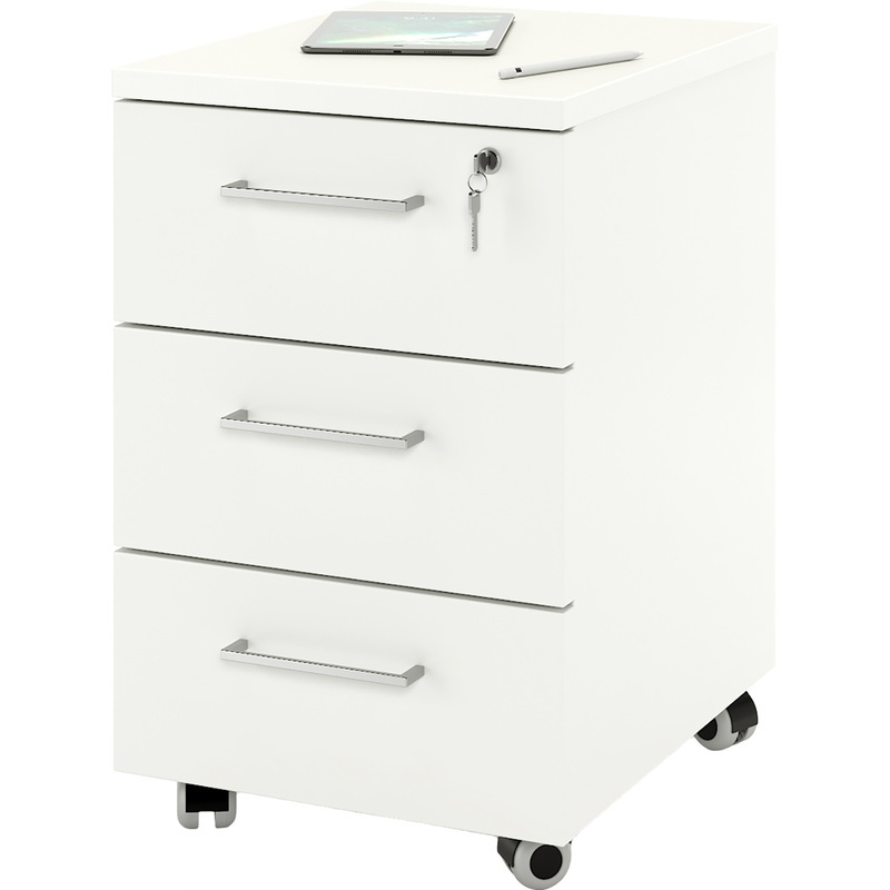 Изображение товара Тумба подкатная Zamm Формат 11483 с центральным замком (белый премиум, 410х500х613 мм)