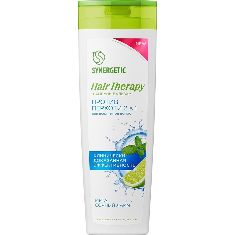 Изображение товара Шампунь бальзам Synergetic Против перхоти 2 в 1 Hair Therapy 400 мл