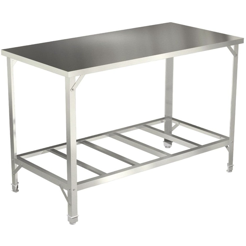 Изображение товара Стол производственный СПРО-1506ц металлический с решетчатой полкой (1500х600х850 мм)