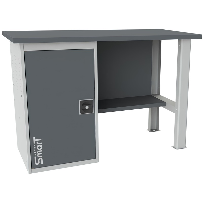 Изображение товара Верстак слесарный Smart 1280.1.S1.0 с тумбой и перфорацией Россия