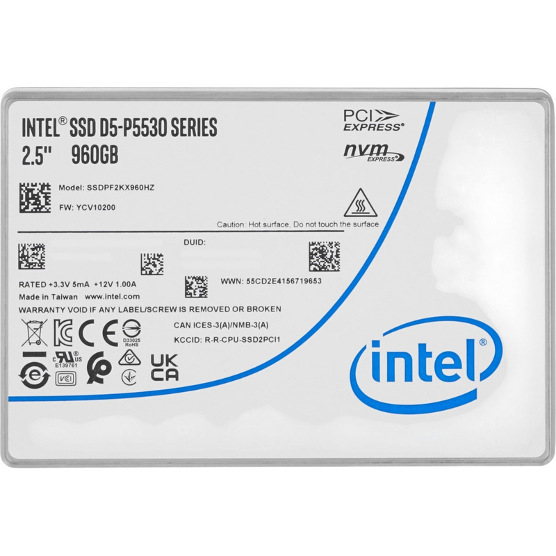 Изображение товара SSD накопитель Intel D5-P5530 960 ГБ PCI-E NVMe с поддержкой U2