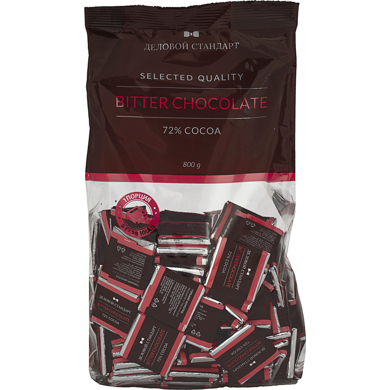 Изображение товара Горький шоколад порционный Деловой Стандарт 72% 800 г Россия