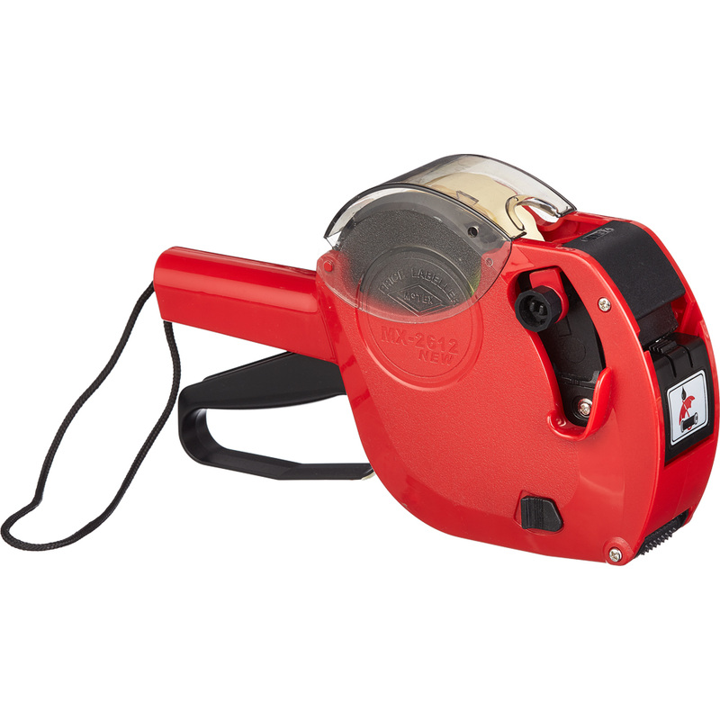 Изображение товара Этикет-пистолет однострочный MoTEX MX-2612 красный (1х9 символов, 26x12 мм волнистая лента)