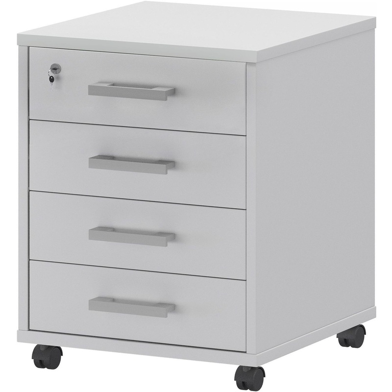 Изображение товара Тумба подкатная Арго АТЛ-04 с замком 4 ящика белый 440х450х600 мм