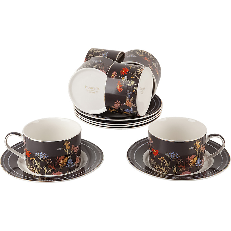 Изображение товара Набор чайный Nouvelle Home Greige на 6 персон фарфор 12 предметов Изображение товара Набор чайный Nouvelle Home Greige на 6 персон фарфор 12 предметов