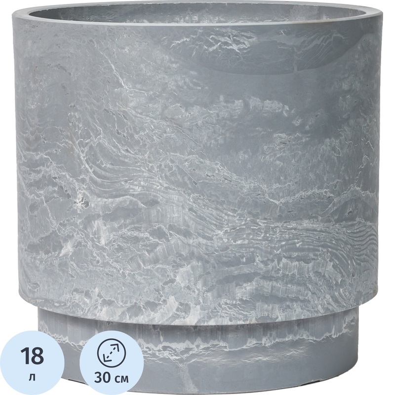 Изображение товара Горшок для цветов GreenShip 18 л светло-серый (31.4x30 см)
