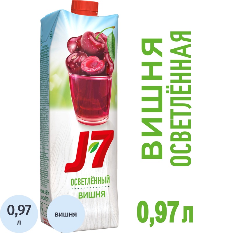 Изображение товара Нектар J7 вишневый 0.97 л - без консервантов и с натуральным вкусом