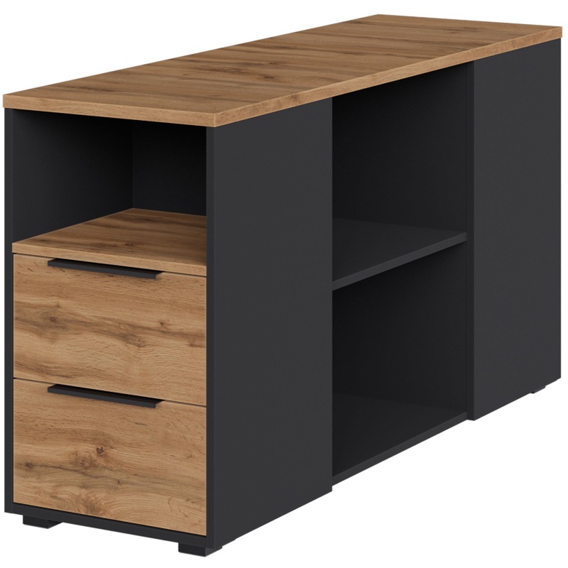 Изображение товара Тумба приставная Easy to lead K-Loft с 4 ящиками, дуб натуральный/графит