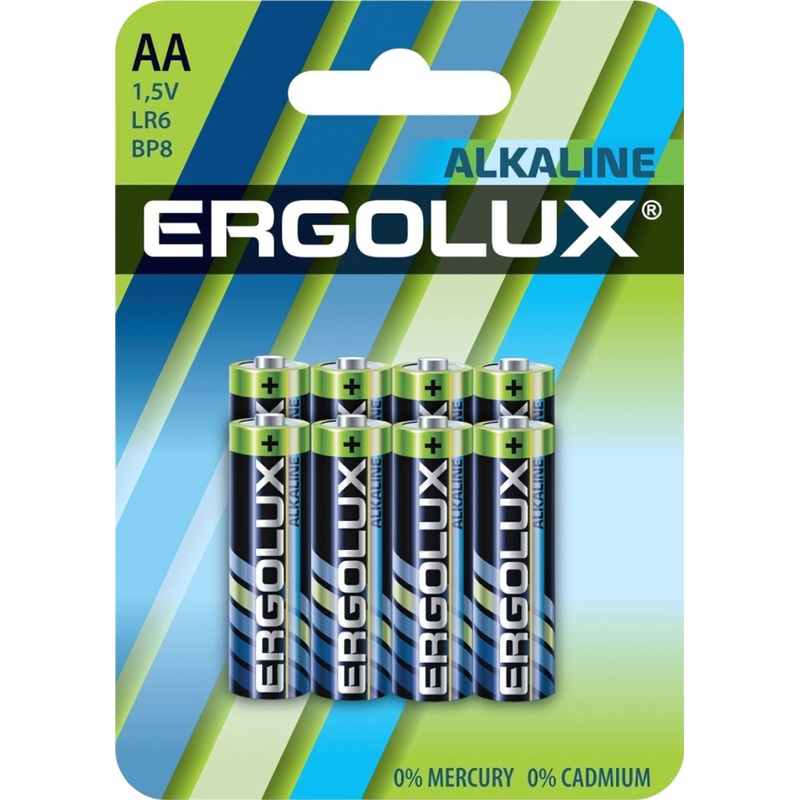 Изображение товара Батарейка AA пальчиковая Ergolux 8 шт в упаковке надежный источник питания