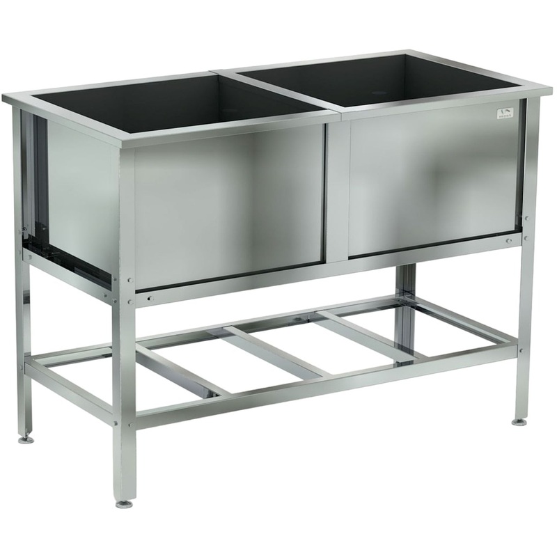 Изображение товара Ванна моечная Кобор ВМС/2-80/43 двухсекционная (серая, 800х430х870 мм)