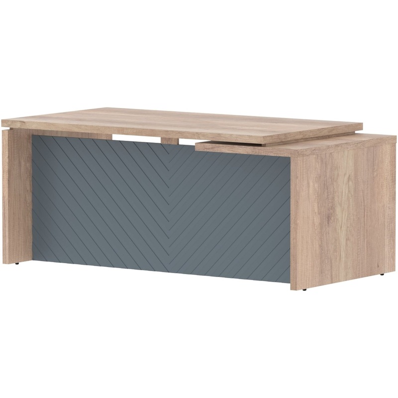 Изображение товара Стол руководителя письменный Torr Lux левый дуб каньон серо-голубой 1800х900х750 мм