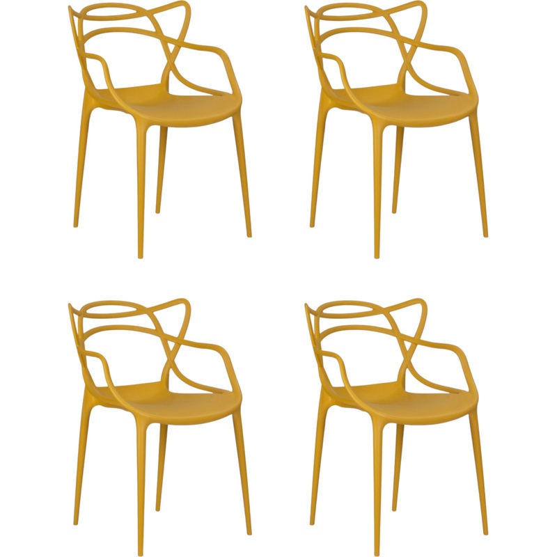 Изображение товара Стул обеденный DOBRIN MASTERS горчичный (полипропилен, 4 штуки в упаковке)