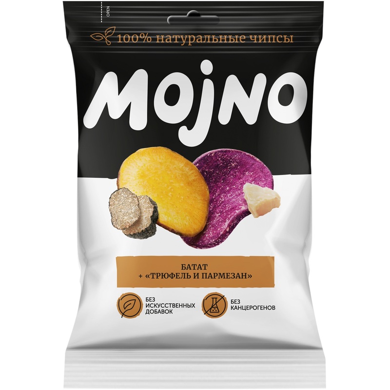 Изображение товара Чипсы MOjNO из батата с трюфелем и пармезаном, натуральные, 75 г