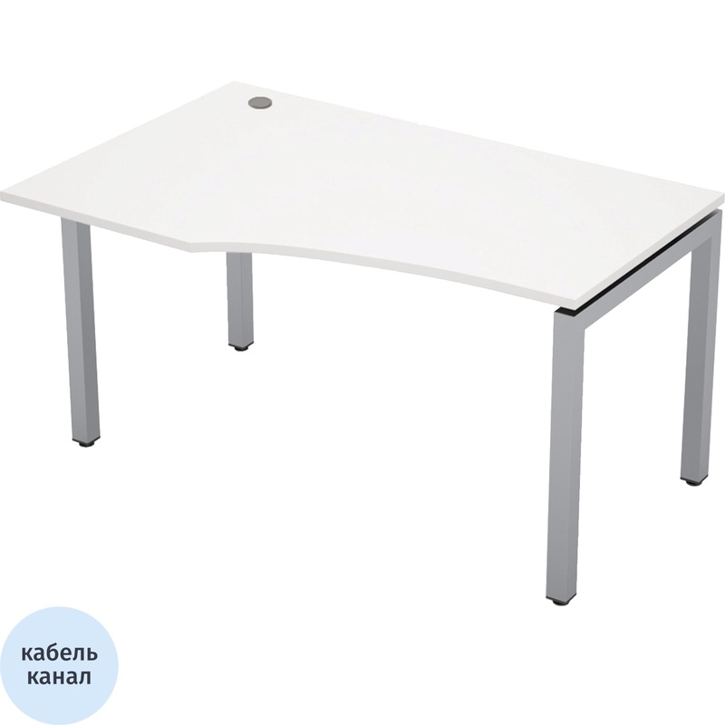 Изображение товара Эргономичный стол Avance 6М.522 левый белый/алюминий матовый