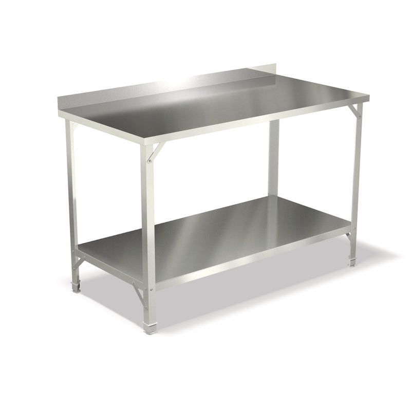 Изображение товара Производственный металлический стол AppetiTT СПСП-607ц 600х700х850 мм с полкой и бортом