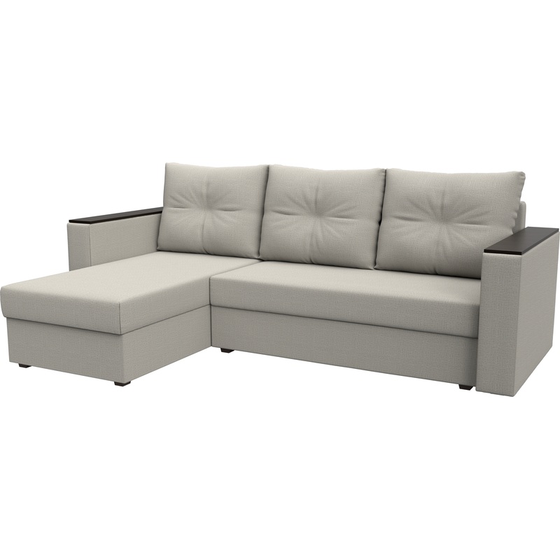 Изображение товара Диван-кровать угловой левый Комфорт Атланта бежевый ткань современный дизайн