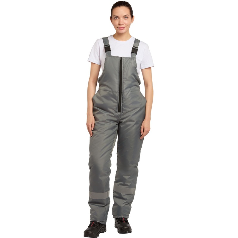 Изображение товара Зимний женский рабочий полукомбинезон з46-ПК серый