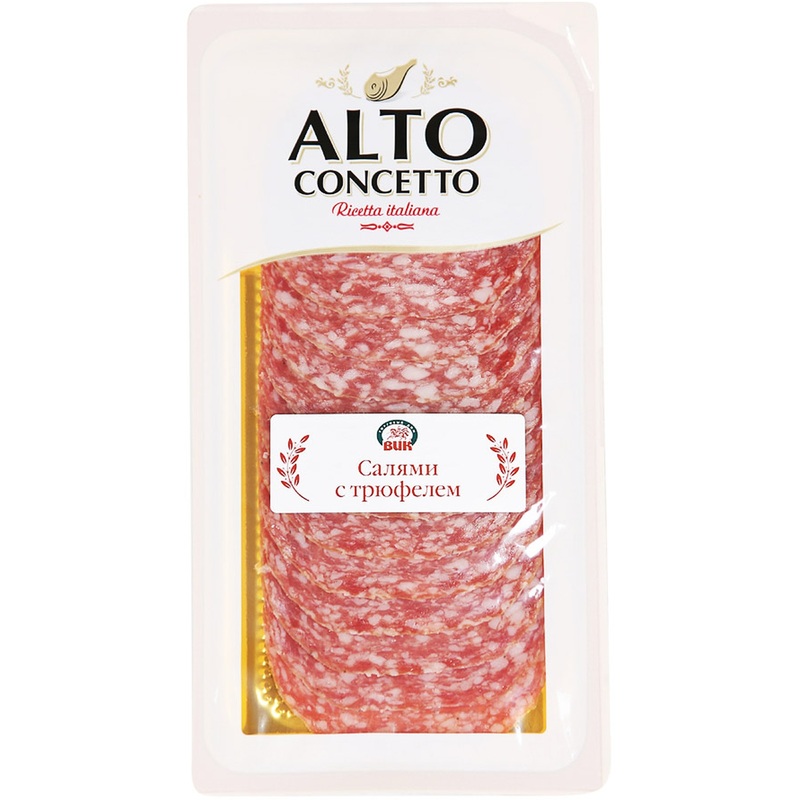 Изображение товара Сыровяленая колбаса с трюфелем Alto Concetto 100 г нарезка натуральная