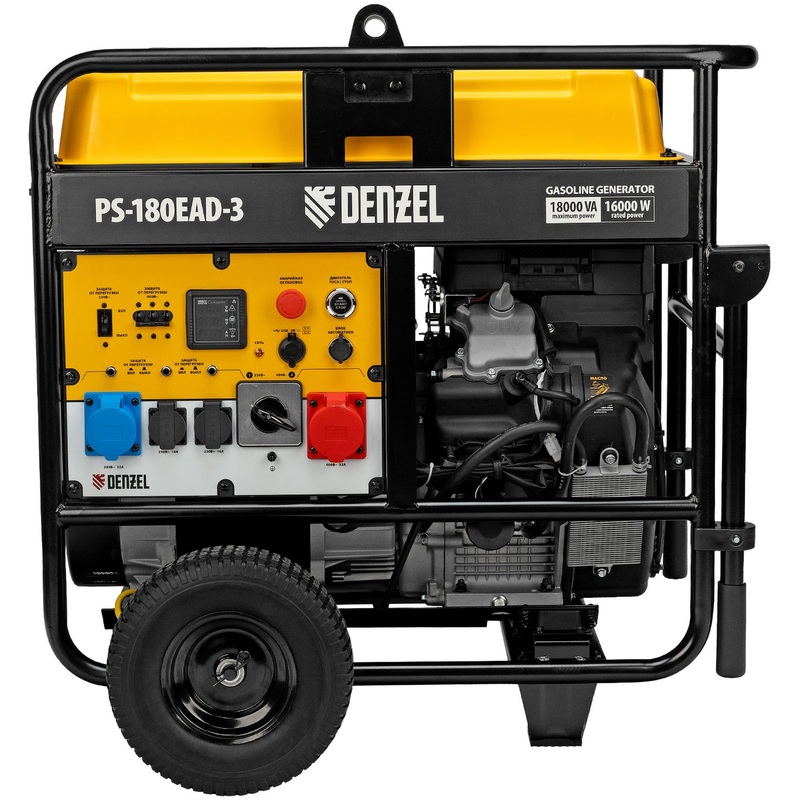 Изображение товара Бензиновый генератор Denzel PS-90ED-3 9 кВт для резервного энергоснабжения