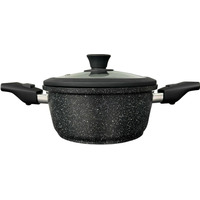 Кастрюля Panairo Harfe Black (HA-KAS-2-S2-K.sil) 2 л литой алюминий с  крышкой