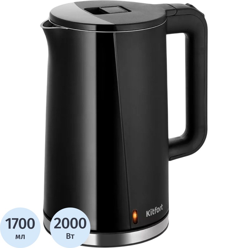 Изображение товара Чайник электрический Kitfort КТ-6612-1 чёрный Изображение товара Чайник электрический Kitfort КТ-6612-1 чёрный