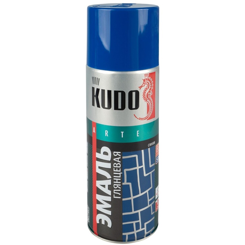 Изображение товара Краска аэрозольная универсальная Kudo ku-1011 синяя глянцевая 520 мл