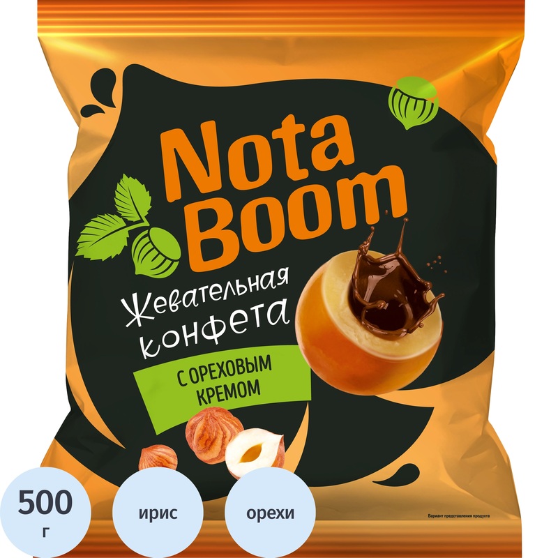 Изображение товара Ирис Яшкино Нота Бум жевательный с ореховой начинкой 500 г