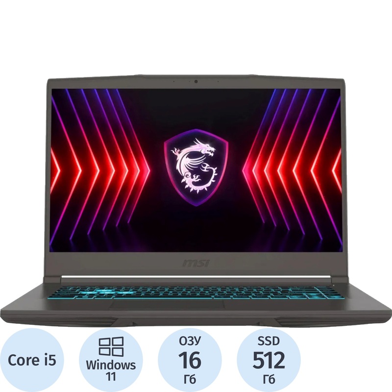 Изображение товара Ноутбук игровой MSI Thin 15 B13UC-1000US 15.6" серый Intel Core i5 13420H/16 ГБ/SSD 512 ГБ/NVIDIA GeForce RTX 3050 (9S7-16R831-3238)