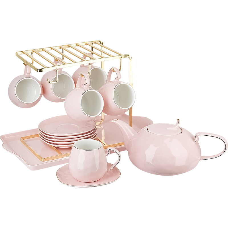 Изображение товара Сервиз чайный Nouvelle Home 5th Avenue 15 пр. розовый с золотым ободком