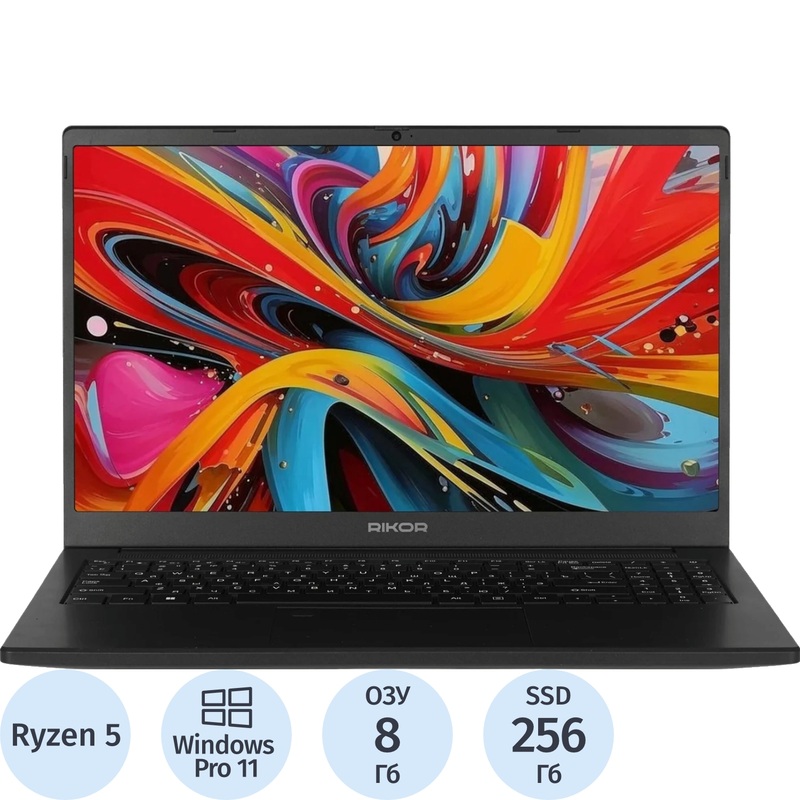 Изображение товара Ноутбук Rikor NINO 201.1 15.6" чёрный AMD Ryzen 5 5500U/8 ГБ/SSD 256 ГБ (E18FA5C0)