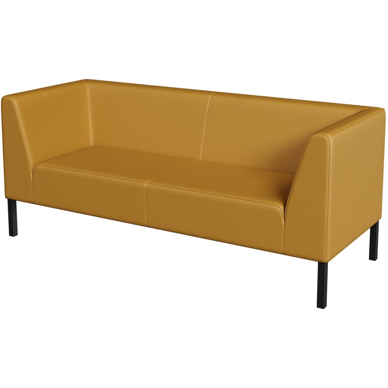 Изображение товара Трехместный диван Bonus желтый из искусственной кожи с металлокорпусом