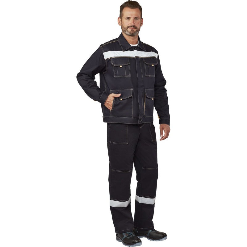 Изображение товара Рабочий летний мужской костюм л44-КПК с СОП синий бежевый легкий прочный