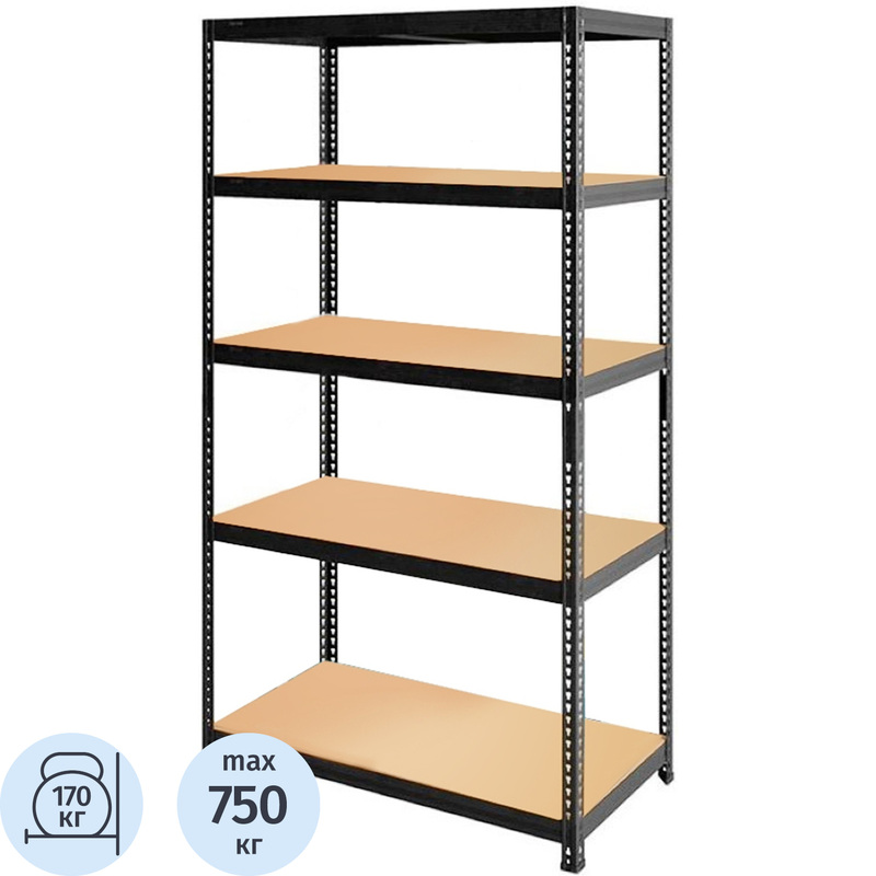 Изображение товара Стеллаж металлический 02V_SBL 180KD с 5 полками