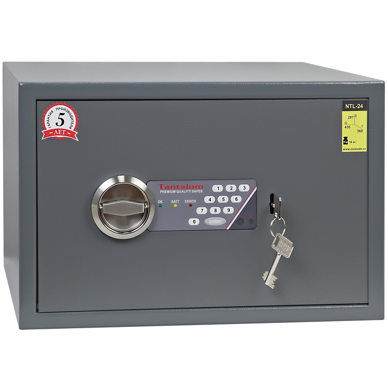 Изображение товара Мебельный сейф Onix Office NTL-24 ME с электронным и ключевым замком, класс N0