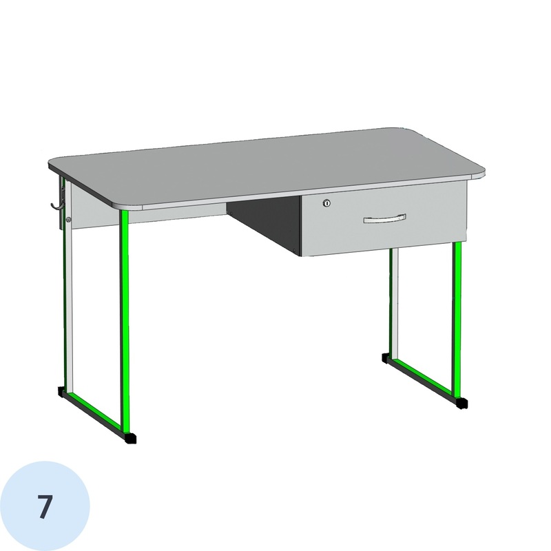 Изображение товара Парта двухместная бук/серый рост 7 (19710410)