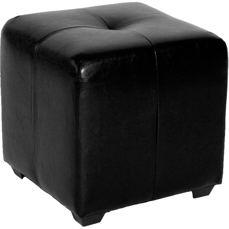 Изображение товара Пуф Николь черный из искусственной кожи 400x400x400 мм