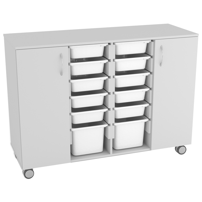 Изображение товара Стойка с ящиками серого цвета 1340х490х972 мм для хранения и организации