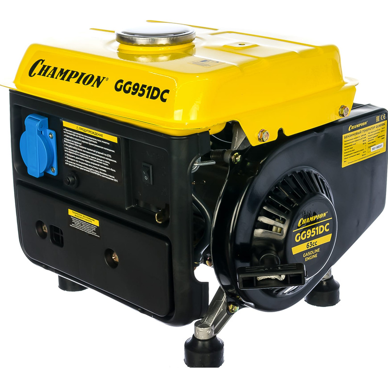 Изображение товара Генератор бензиновый Champion GG951DC компактный резервный источник электроэнергии