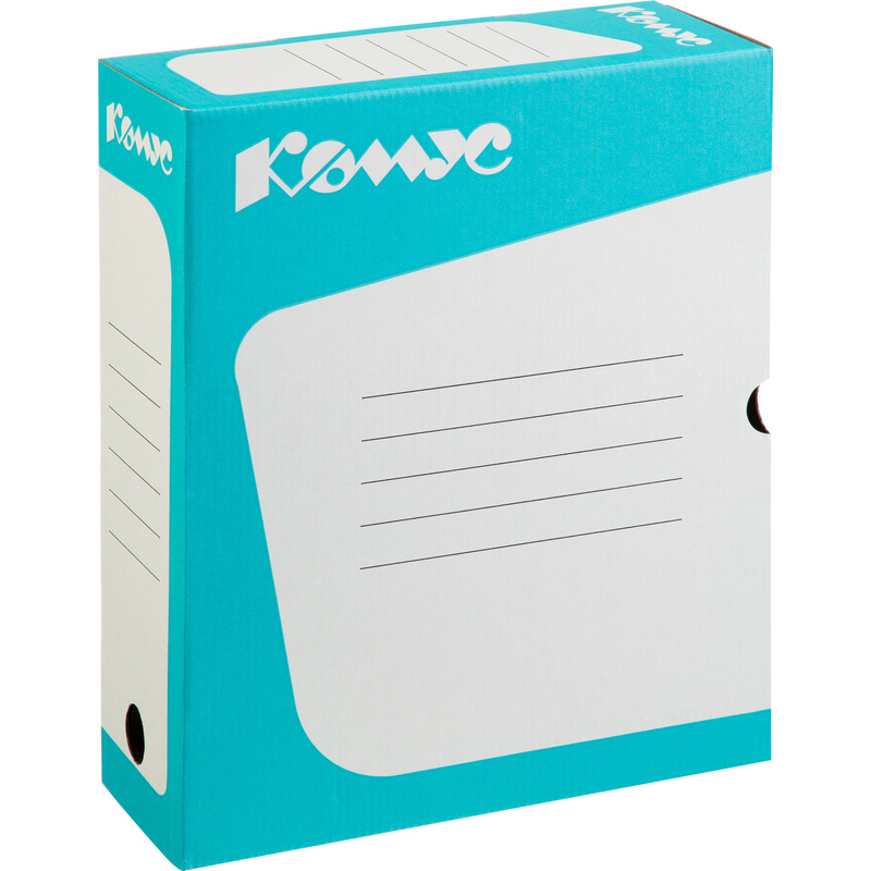 Изображение товара Архивный короб из микрогофрокартона Комус 262x102x324 мм бирюзовый до 1000 листов