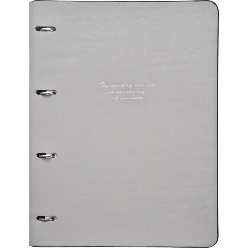 Изображение товара Тетрадь на кольцах со сменным блоком Infolio Study Quote А4 120 листов серая в клетку с перфорацией, тиснение фольгой