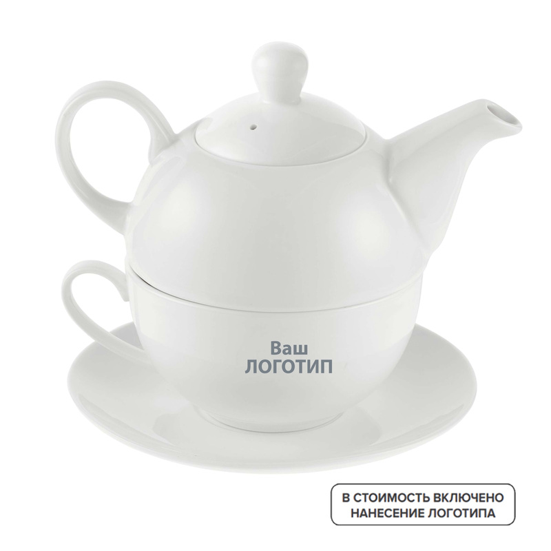 Изображение товара Набор чайный Эгоист на 1 персону с индивидуальной одноцветной печатью (24 набора в упаковке)