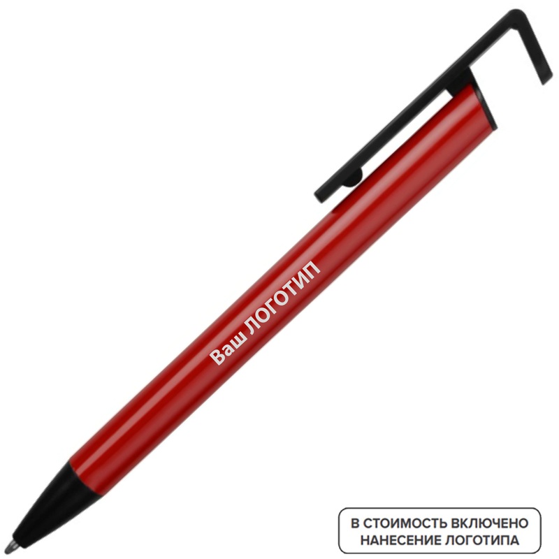 Изображение товара Ручка шариковая автоматическая Кипер Металл синяя толщина линии 0.7 мм красный корпус (200 штук в упаковке) с лого