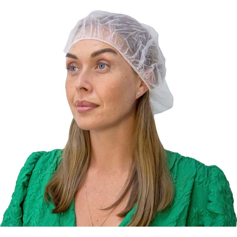 Изображение товара Шапочка одноразовая берет белая, 100 штук в упаковке