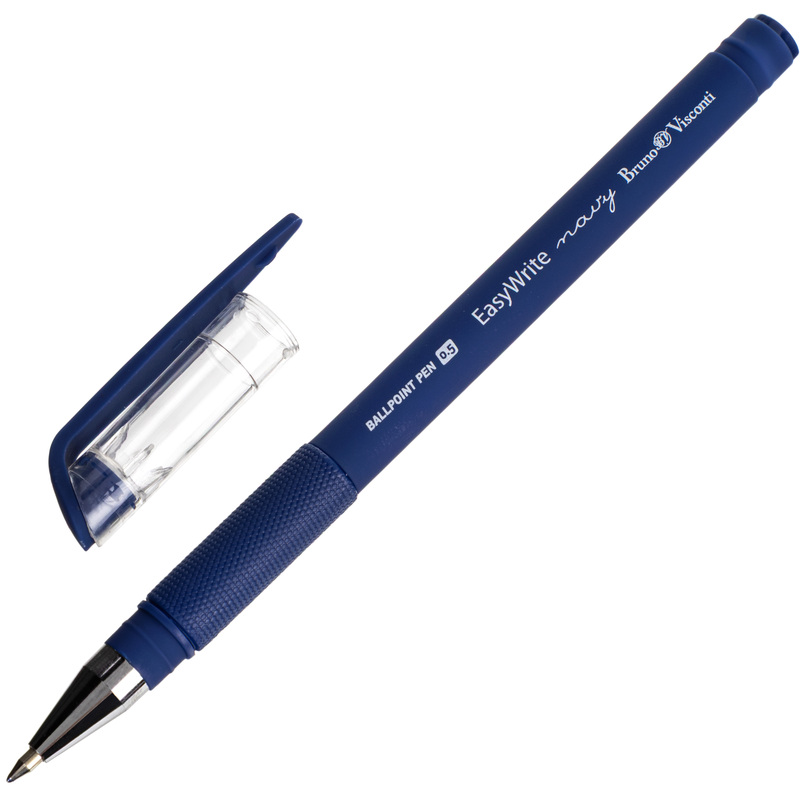 Изображение товара Ручка шариковая неавтоматическая Bruno Visconti EasyWrite Navy синяя корпус soft touch (толщина линии 0.4 мм)