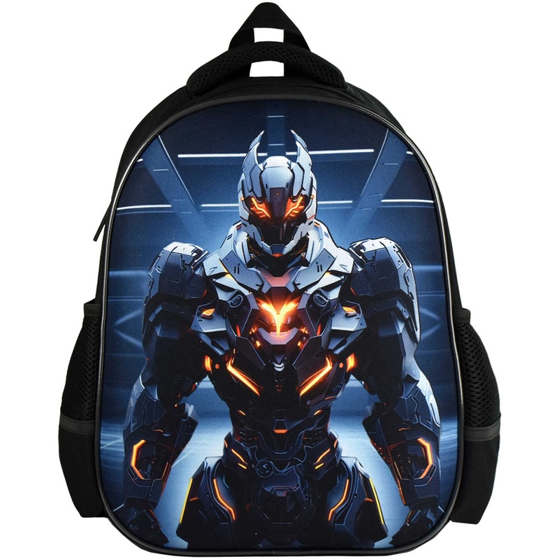 Изображение товара Ранец Феникс+ Огненный робот чёрный с одним отделением для мальчиков