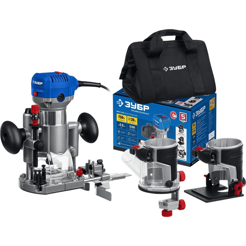 Изображение товара Фрезер сетевой Зубр ФПК-750Н кромочный 750 Вт с регулировкой оборотов