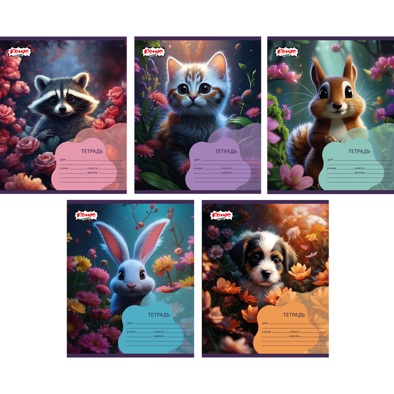 Изображение товара Тетрадь школьная Комус Класс А5 12 листов в клетку (ВД-лак, 10 штук в упаковке)