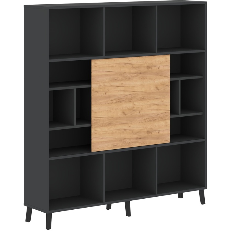 Изображение товара Стеллаж для документов Jay JHC 1840 полузакрытый дуб бофорд антрацит 1800х400х1950 мм