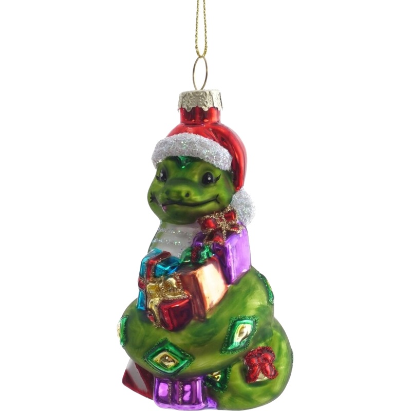 Изображение товара Ёлочная игрушка Змейка стекло разноцветная 11 см праздничное украшение